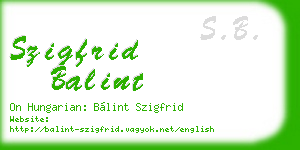 szigfrid balint business card
